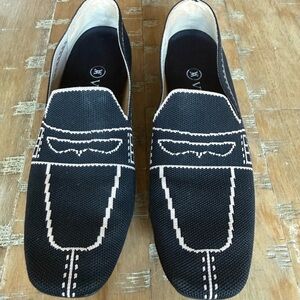 Vivaia Black and Cream Loafers